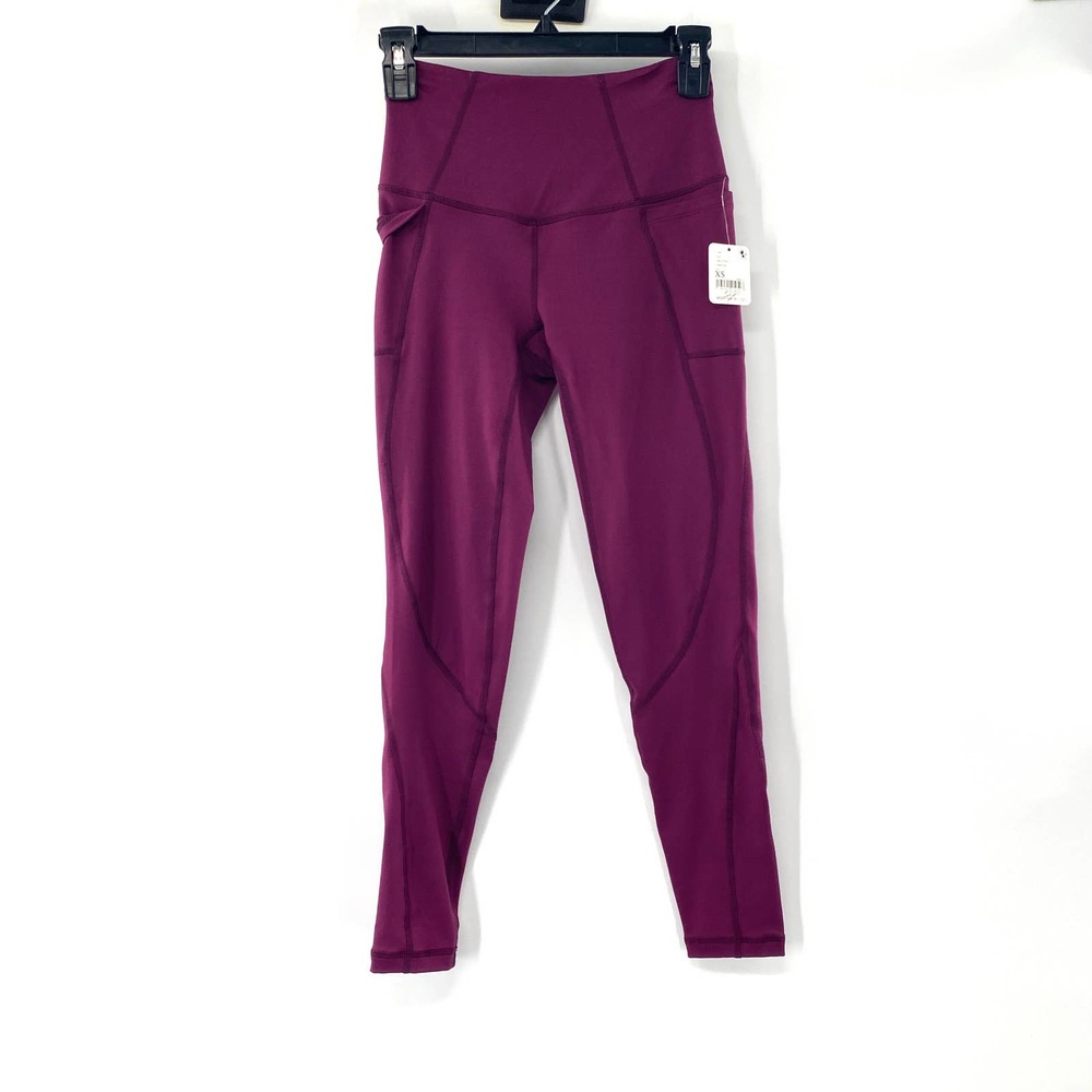 Free People Movement High-Rise Ankle Solid Plie All Day Legging Purple Sz XS NWT - Picture 2 of 13